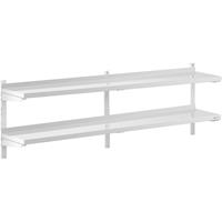 Royal Catering Wandrek van roestvrij staal - 2 planken - 30 x 200 cm