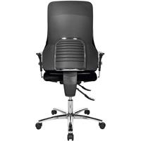 Topstar Operator-draaistoel, met armleuningen, rugleuninghoogte 600 mm, textielbekleding zwart