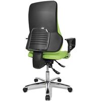 Topstar Operator-draaistoel, met armleuningen, rugleuninghoogte 600 mm, textielbekleding appelgroen