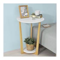 sobuy Beistelltisch mit 2 Ablagen,Couchtisch,Balkontisch,FBT52-WN - 
