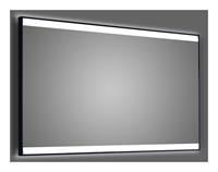 talos Black Shine 120 x70 cm - LED Beleuchtung in neutralweiß - hochwertiger, umlaufender Aluminiumrahmen in matt schwarz - AN-AUS Taster