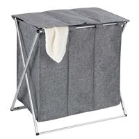 wenko Wäschesammler Trio Top Grau meliert