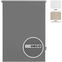 ondeco Thermo-Rollo ohne Bohren Verdunkelungsrollo Sichtschutz Seitenzugrollo Fenster innen - Grau - 180x160 cm ohne Klemmträger