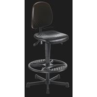 meychair Werkdraaistoel, bekleding met PU-schuim, gasveer-hoogteverstelling, met voetglijders en voetring, hoogteverstelling 570 - 820 mm