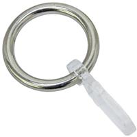 gardinia Ringe mit Faltenlegehaken edelstahl-optik, 6-er Pack - 
