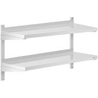 Royal Catering Wandrek van roestvrij staal - 2 planken - 40 x 100 cm