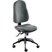 EUROKRAFTpro Ergonomisch gevormde draaistoel, synchroon-mechanisme, zonder armleuningen, bekleding grijs