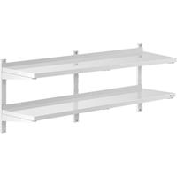 Royal Catering Wandrek van roestvrij staal - 2 planken - 40 x 150 cm