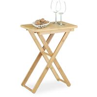 relaxdays Beistelltisch klappbar, Bambus Holz, Klapptisch klein, rechteckig, HBT: ca. 52 x 40 x 31 cm, natur - 