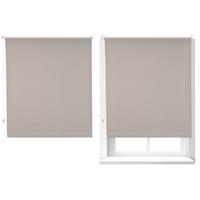 relaxdays 2 x Thermorollo, blickdicht, Verdunkelungsrollo, Thermobeschichtung, Gesamt: 100x160 cm, Stoffbreite 96 cm, braun - 