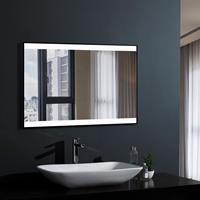 talos Black Shine 80 x 60 cm - LED Beleuchtung in neutralweiß - hochwertiger, umlaufender Aluminiumrahmen in matt schwarz - AN-AUS Taster am Rahmen