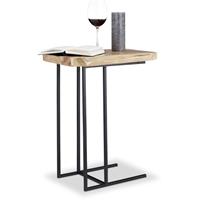 relaxdays Beistelltisch Holz, rustikaler Dekotisch, praktische Ablage, edles Zedernholz, HxBxT: 60 x 34 x 49,5 cm, natur - 