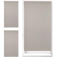 relaxdays 3 x Thermorollo, blickdicht, Verdunkelungsrollo, Thermobeschichtung, Gesamt: 90x210 cm, Stoffbreite 86 cm, braun