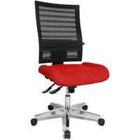 Topstar Operator-draaistoel, netrugleuning zwart, bekleding rood