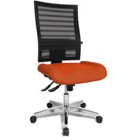 Topstar Operator-draaistoel, netrugleuning zwart, bekleding oranje