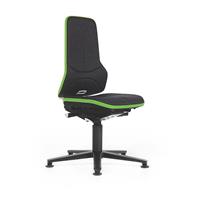 bimos NEON werkdraaistoel, met voetdoppen, materiaal zitting textiel, ESD, flexband groen