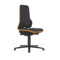 bimos NEON werkdraaistoel, met voetdoppen, materiaal zitting textiel, ESD, flexband oranje