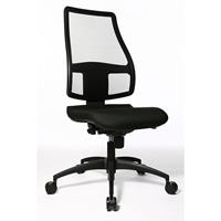 Topstar Ergonomisch gevormde draaistoel, rugleuninghoogte 680 mm, rugleuning luchtdoorlatend en met gaas bespannen, textielbekleding zwart
