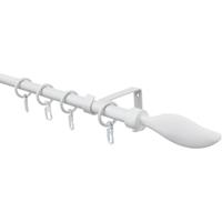 sunpro24 Gardinenstangen Set Flame, Ø 16/13 mm, ausziehbar, weiß, 130-240 cm - 