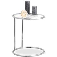 relaxdays runder Beistelltisch, Metallgestell, Glasplatte, Wohnzimmertisch, Deko, Designer Tisch, HxD 53 x 45 cm, silber - 