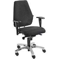 Topstar Operator-draaistoel, synchroon-mechanisme, vlakke zitting met kniebolling en Body Balance Tec, zwart