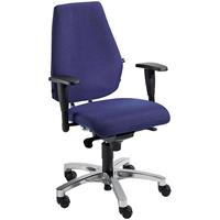 Topstar Operator-draaistoel, synchroon-mechanisme, vlakke zitting met kniebolling en Body Balance Tec, blauw