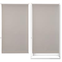 relaxdays 2 x Thermorollo, blickdicht, Verdunkelungsrollo, Thermobeschichtung, Gesamt: 90x210 cm, Stoffbreite 86 cm, braun - 