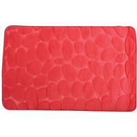msv Badteppich Badvorleger Duschvorleger Kieselstein Badematte waschbar, schnelltrocknend, rutschfest 40x60 cm – Rot