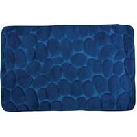 msv Badteppich Badvorleger Duschvorleger Kieselstein Badematte waschbar, schnelltrocknend, rutschfest 40x60 cm – Blau