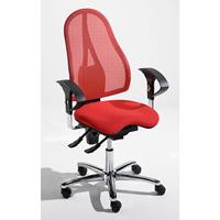 Topstar Operator-draaistoel SITNESS 15, met Body Balance Tec, rugleuning met netbekleding, rood