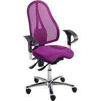 Topstar Operator-draaistoel SITNESS 15, met Body Balance Tec, rugleuning met netbekleding, paars