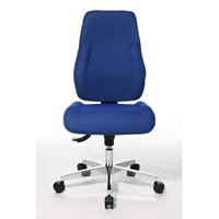 Topstar Operator-draaistoel, rugleuning met textielbekleding, bekleding blauw