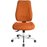 Topstar Operator-draaistoel, rugleuning met textielbekleding, bekleding oranje