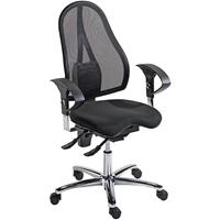 Topstar Operator-draaistoel SITNESS 15, met Body Balance Tec, rugleuning met netbekleding, zwart