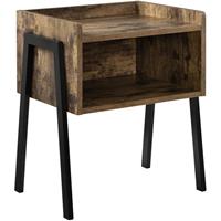 [en.casa] Beistelltisch Kommode Nachttisch Nachtschrank Nachtkommode Ablage Stapelbar Holz - 