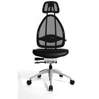 Topstar Design kantoordraaistoel, met hoofdsteun en rugleuning van gaas, totale rugleuninghoogte 830 mm, zwart