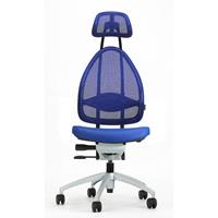 Topstar Design kantoordraaistoel, met hoofdsteun en rugleuning van gaas, totale rugleuninghoogte 830 mm, koningsblauw