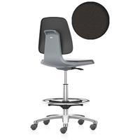 bimos Werkdraaistoel LABSIT, hoge stoel met lastafhankelijk geremde wielen en voetring, zitting met textielbekleding, antraciet