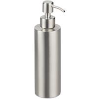 relaxdays Seifenspender, nachfüllbar, Bad, WC, Küche, Pump Flüssigseifenspender, gebürsteter Edelstahl, 300 ml, silber - 