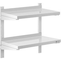 Royal Catering Wandrek van roestvrij staal - 2 planken - 60 x 30 cm