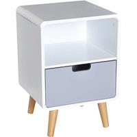homcom Nachttisch Nachtkommode Nachtschrank mit Schublade Weiß L40 x B38 x H58 cm