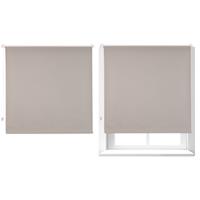 relaxdays 2 x Thermorollo, blickdicht, Verdunkelungsrollo, Thermobeschichtung, Gesamt: 120x160 cm, Stoffbreite 116 cm, braun - 