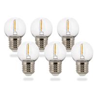 groenovatie E27 LED Filament Kogellamp G40 1W Extra Warm Wit 6-Pack