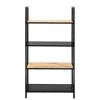 Leen Bakker Boekenkast Debbey - zwart/naturel - 119x64,5x30 cm