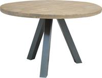 SIT Eettafel Tops les met massief houten blad van mangohout, ronde tafel