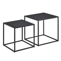En.casa Beistelltisch Metall Couchtisch Sofatisch Wohnzimmertisch 2er Set Schwarz schwarz