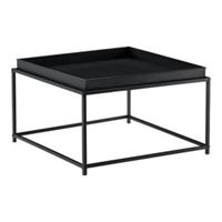 En.casa Tabletttisch 36cmx59cmx59cm Beistelltisch mit abnehmbaren Tablett Wohnzimmertisch Couchtisch in verschiedenen Farben schwarz