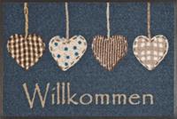 wash+dry by Kleen-Tex Mat Cottage Hearts Inloopmat, antislip, geschikt voor binnen en buiten