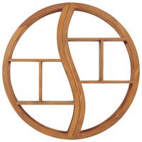 VidaXL Wandschap yin yang 100x20x100 cm massief teakhout