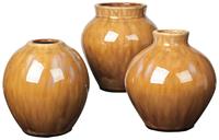 Broste Copenhagen Vasen Ingrid Vase S Set 3tlg. Keramik Apple Cinnamon